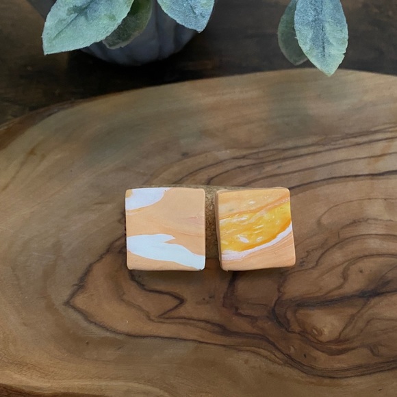 Handmade Clay Square Studs - Desert Sands Series - Picture 2 of 8